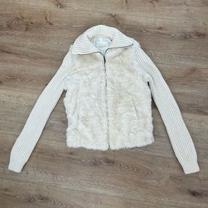 White Vegan Y2K Sherpa Jacket